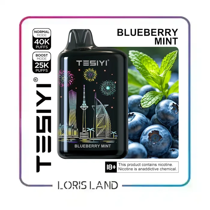 پاد یکبار مصرف بلوبری نعنا تی سی 40 هزار پاف